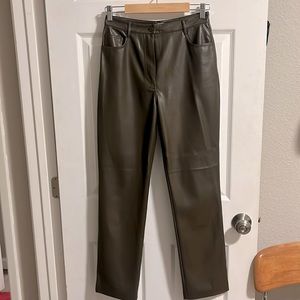 NWOT brown OAK + FORK faux leather pants